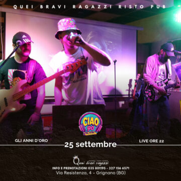 CIAO 90 BAND – 25 settembre CIAO 90 BAND – 25 settembre
