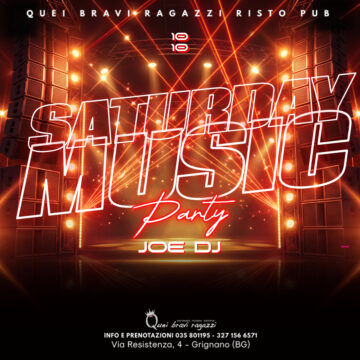 SATURDAY MUSIC- 12 ottobre SATURDAY MUSIC- 12 ottobre