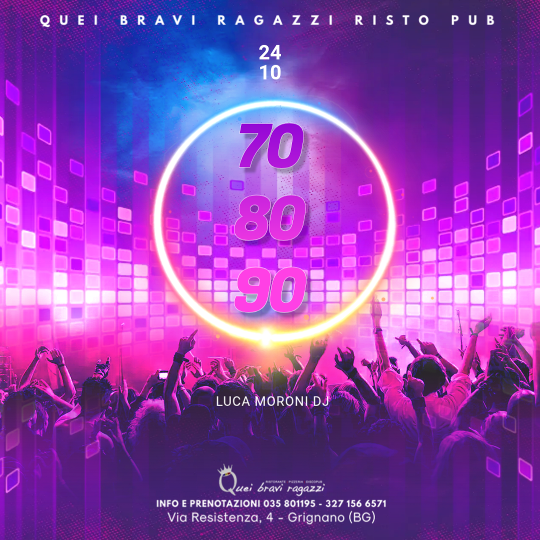 DISCO 70 80 90 – 24 ottobre DISCO 70 80 90 – 24 ottobre