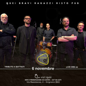 EXODUS Tributo a Lucio Battisti – 6 novembre EXODUS Tributo a Lucio Battisti – 6 novembre